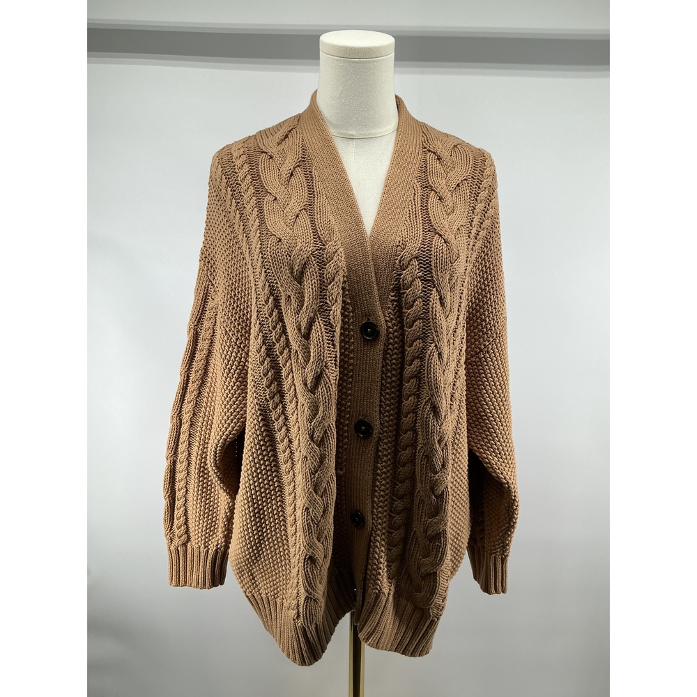 100% Organic Cotton Oversized Cable Cardigan